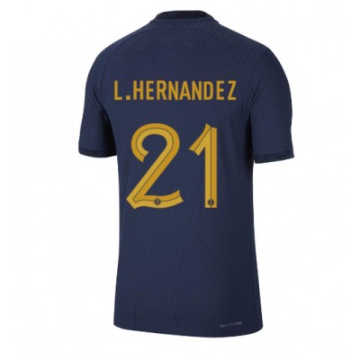Frankrike Lucas Hernandez #21 Hjemmedrakt VM 2022 Kortermet